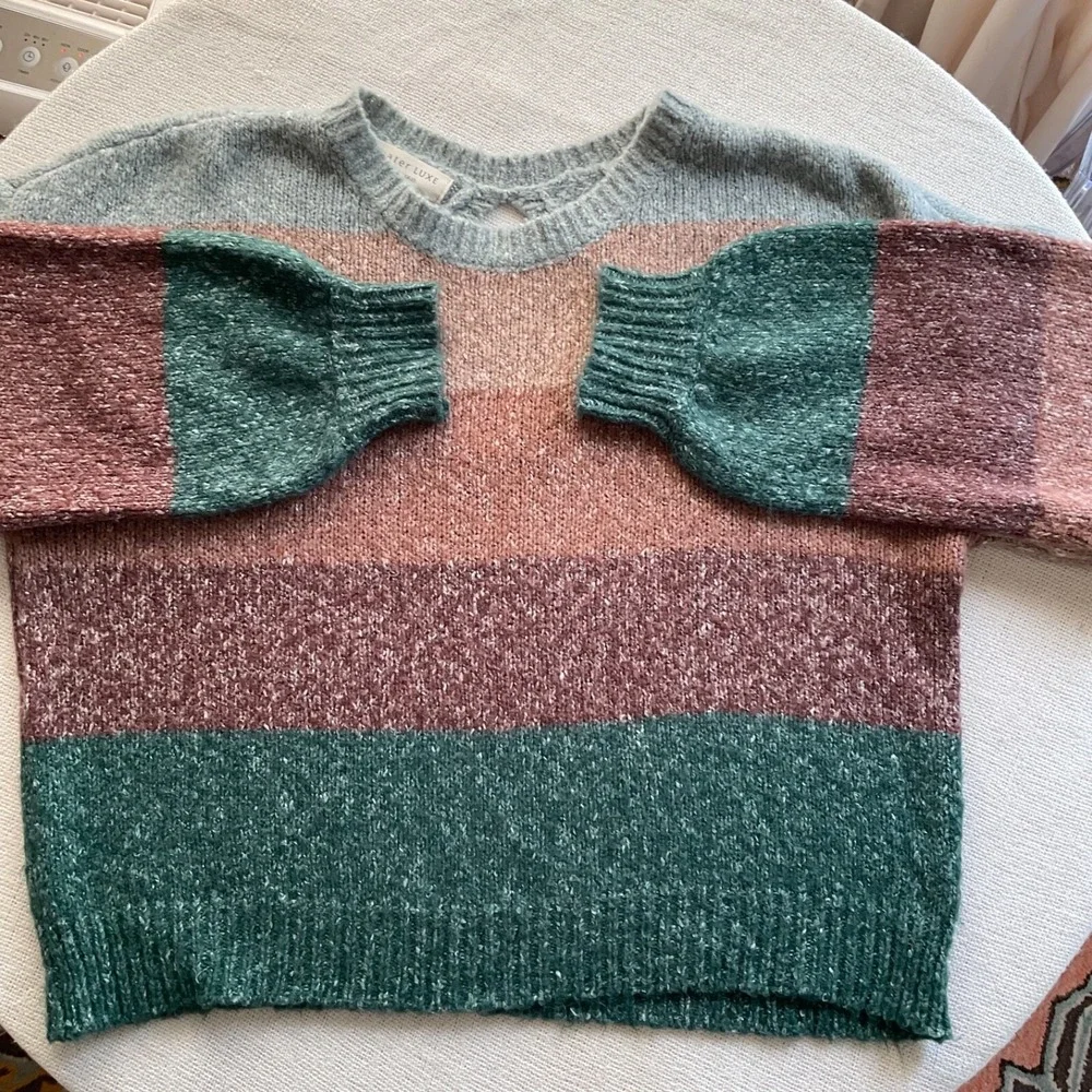 Saltwater Luxe‎ Multicolor JED Stripe Pullover Sweater Women's Cottagecore Large